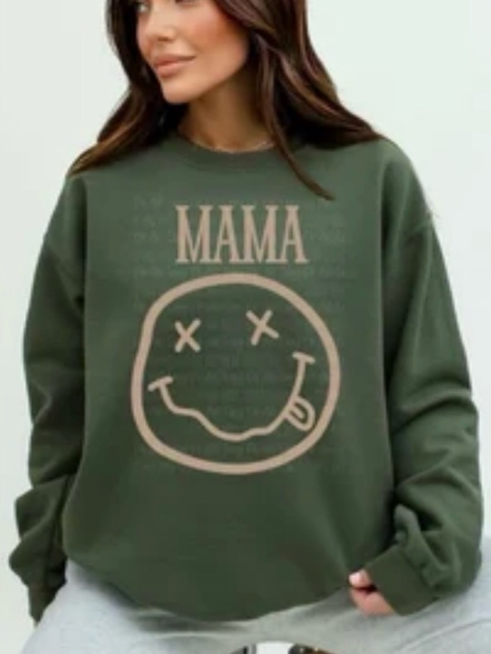 Mom Life smiley face oversized Sweatshirt